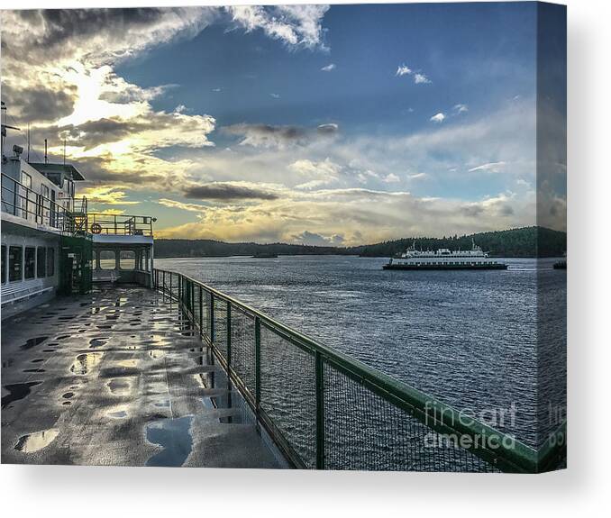 Ferry Canvas Print featuring the photograph Morning Ferry by William Wyckoff