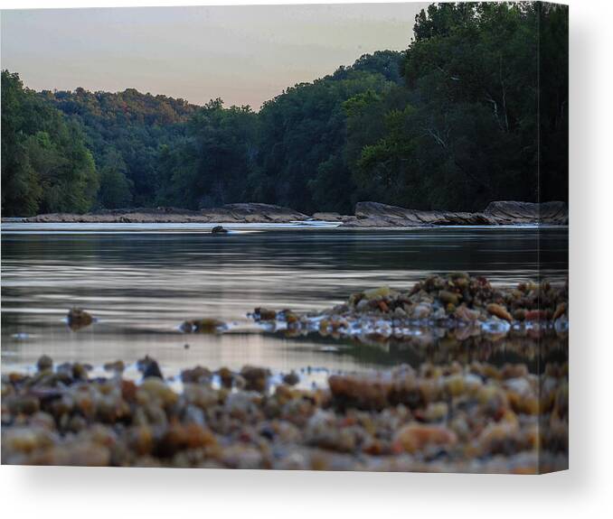 River Canvas Print featuring the digital art Morning On The Hooch by Kathleen Illes