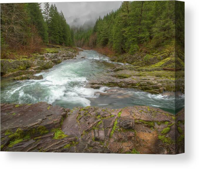 Jean Noren Canvas Print featuring the photograph Morning on the Umqua River by Jean Noren