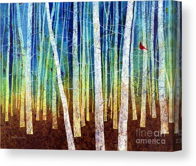 Cardinal Canvas Print featuring the painting Morning Song I by Hailey E Herrera