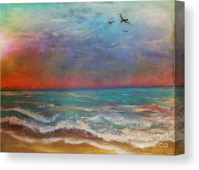 Landscape Canvas Print featuring the painting Morning Sunrise by Vickie Scarlett-Fisher