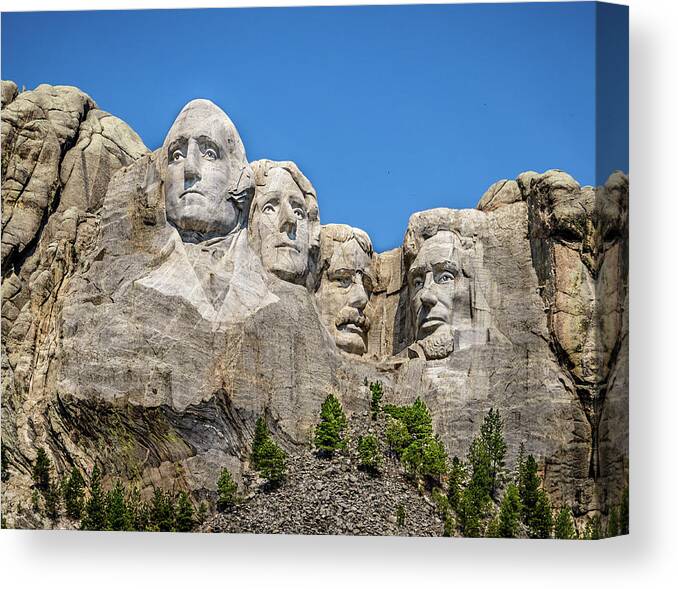 National Memorial Canvas Print featuring the photograph Mount Rushmore by Jaime Mercado