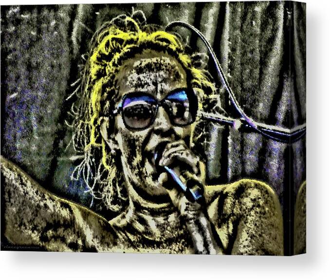 Woman Canvas Print featuring the digital art Mud Singer by Vincent Green