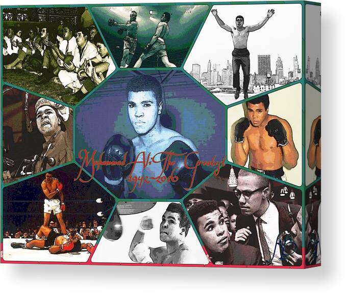 Digital Art Canvas Print featuring the digital art Muhammad Ali The Greatest by Karen Buford