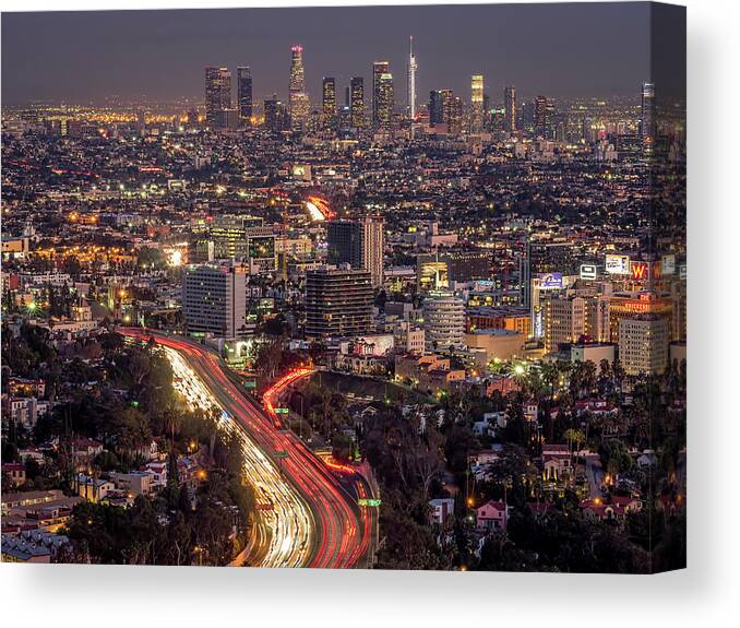 California Canvas Print featuring the photograph Mulholland Drive View #2 by Brad Boland