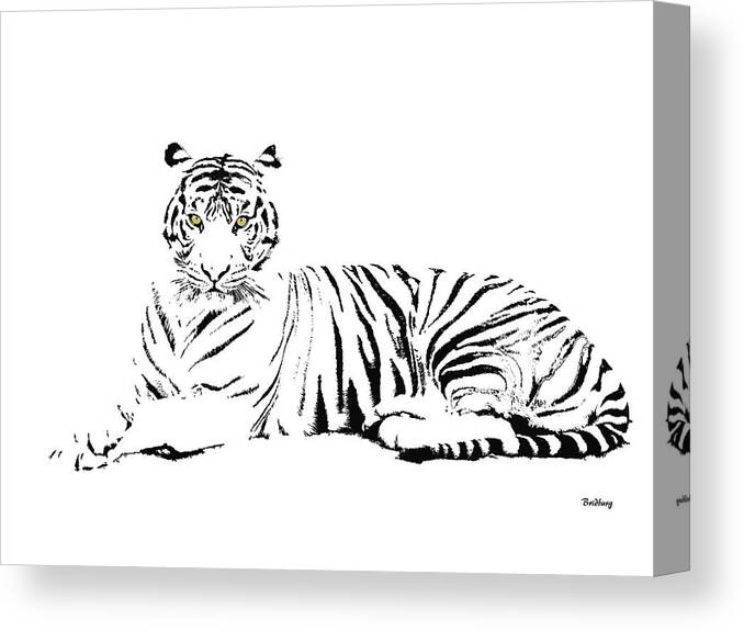 Terence The Tiger Canvas Print featuring the digital art Music Notes 25 by David Bridburg