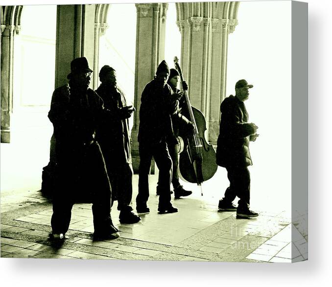 Musicians Canvas Print featuring the photograph Musicians in the Park by Sandy Moulder