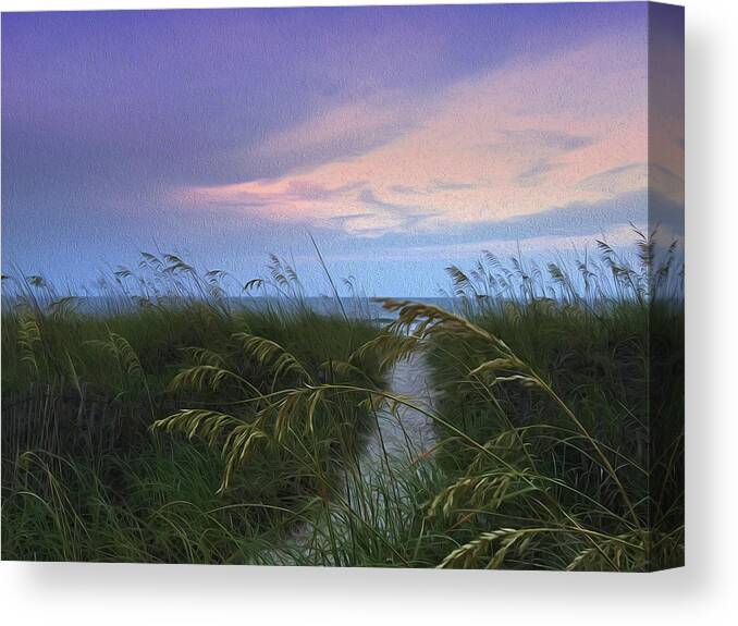 Sunset Canvas Print featuring the photograph Myrtle Beach Sunset by Cynthia Wolfe