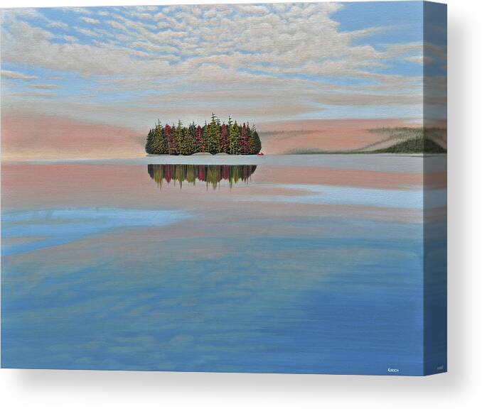 Mcmichael Gallery Final Paintings Canvas Print featuring the painting Mystic Island by Kenneth M Kirsch