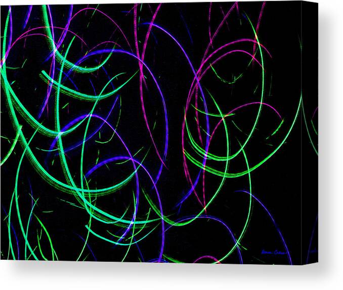 Abstract Canvas Print featuring the digital art Mystic Lights 9 by Donna Corless