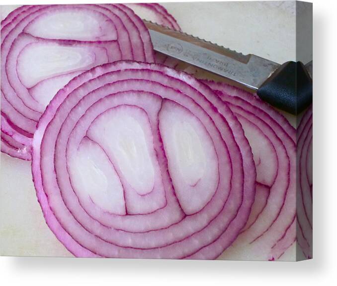 Photograph Of Onion Canvas Print featuring the photograph Natural Flavor by Gwyn Newcombe