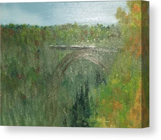Tree Canvas Print featuring the painting New New River Gorge Painting 1 by David Bartsch