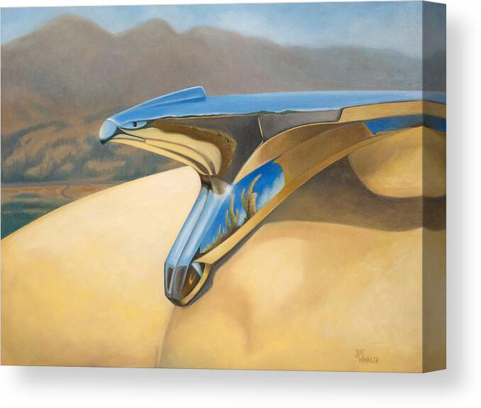 Classic Car Hood Ornament Canvas Print featuring the painting New Yorker by Joe Winkler