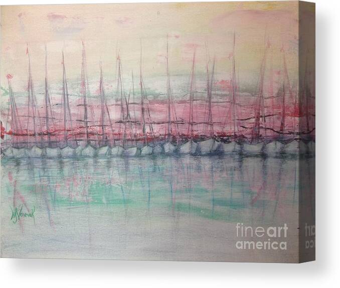 Boats Canvas Print featuring the painting No Sailing Today by M J Venrick