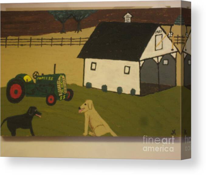 Landscape Canvas Print featuring the painting Nook and Brutus by Jeffrey Koss