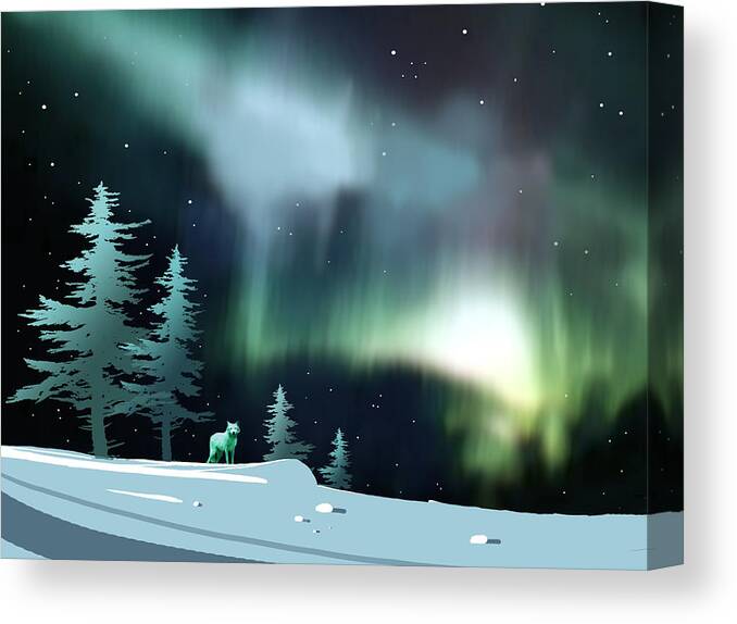 Animal Canvas Print featuring the painting Northern Lights by Paul Sachtleben