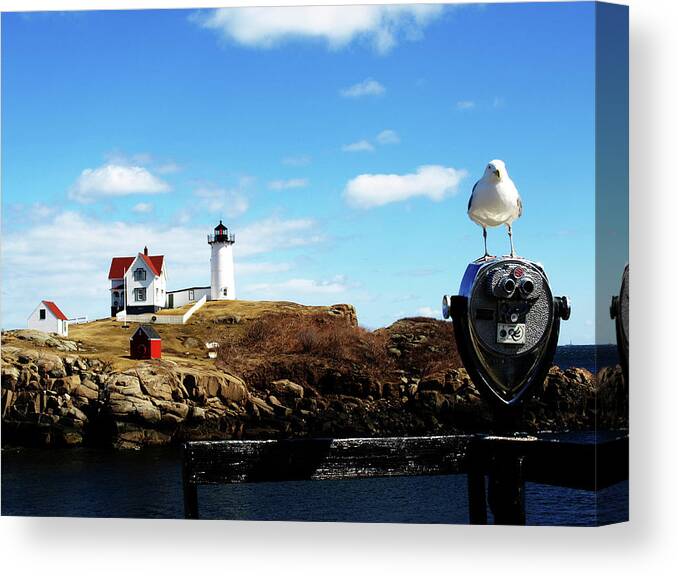 Lighthouse Canvas Print featuring the photograph Nubble Light House by Mary Capriole