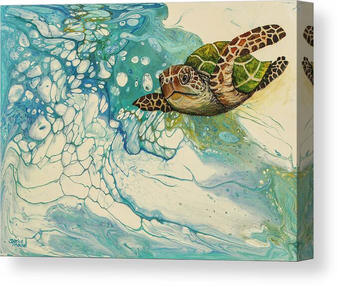 Honu Canvas Print featuring the painting Ocean's Call by Darice Machel McGuire