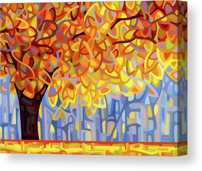 Abstract Canvas Print featuring the painting October Gold by Mandy Budan