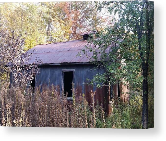 Oil Canvas Print featuring the photograph Oil shed by Kimberly W