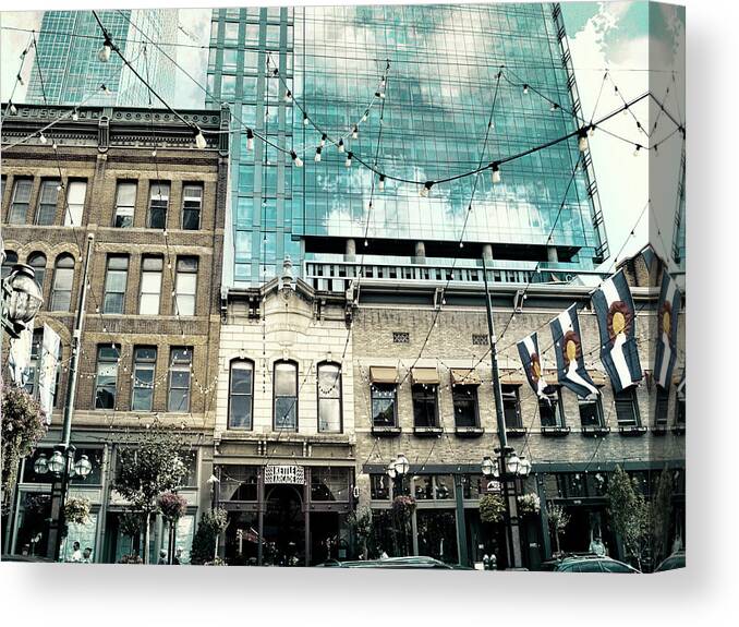 Denver Canvas Print featuring the photograph Old And New On Larimer Street Two by Ann Powell