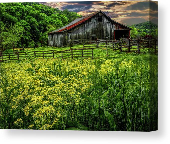 Barn Canvas Print featuring the photograph Old Barn 2 by Elijah Knight