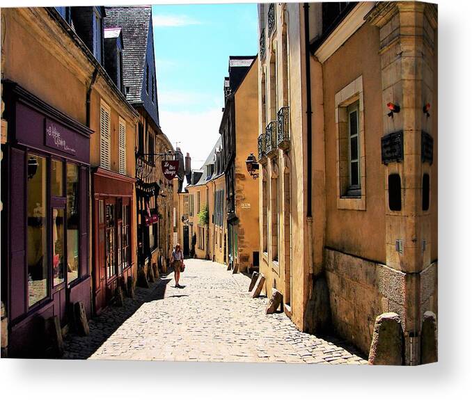 Cityscape Canvas Print featuring the photograph Old buildings in France by Cristina Stefan