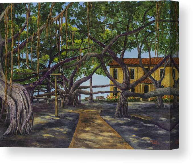 Landscape Canvas Print featuring the painting Old Courthouse Maui by Darice Machel McGuire