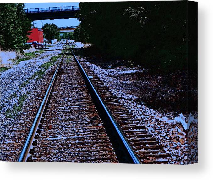 Abstract Canvas Print featuring the photograph On the Railroad Tracks by Lenore Senior