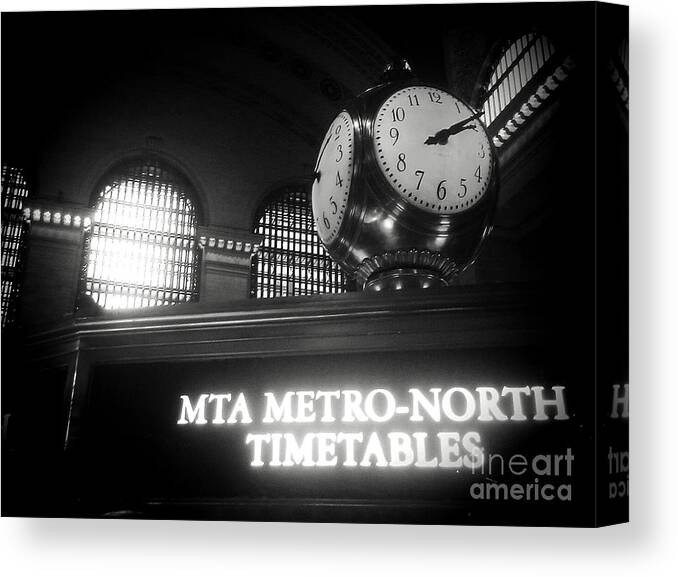 Grand Central Canvas Print featuring the photograph On Time at Grand Central Station by James Aiken