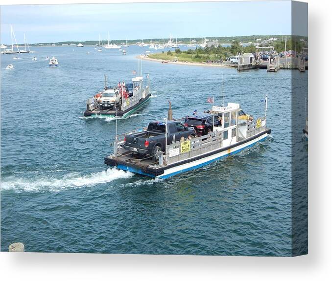 Martha's Canvas Print featuring the photograph On Time Ferry by Sue Morris