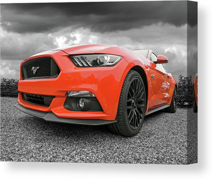 Mustang Canvas Print featuring the photograph Orange Storm - Mustang GT by Gill Billington