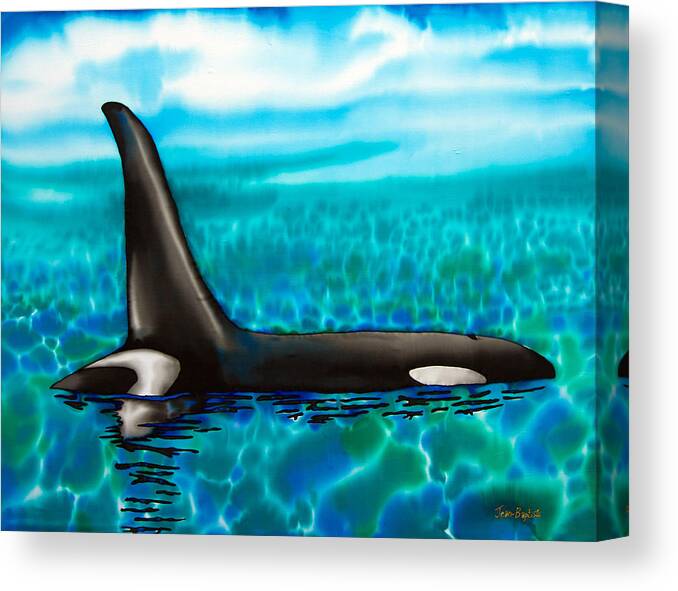  Orca Canvas Print featuring the painting Orca by Daniel Jean-Baptiste