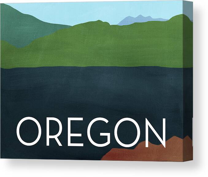 Oregon Canvas Print featuring the mixed media Oregon Landscape- Art by Linda Woods by Linda Woods