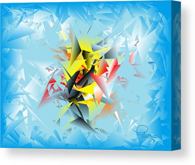 Digital Art Canvas Print featuring the digital art Out of the Blue 5 by Ludwig Keck