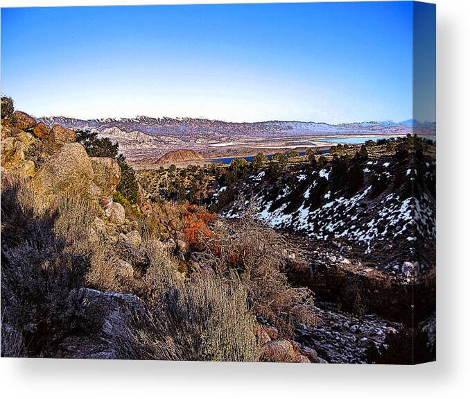 California Landscape Art Canvas Print featuring the painting Owens Lake Winter by Larry Darnell