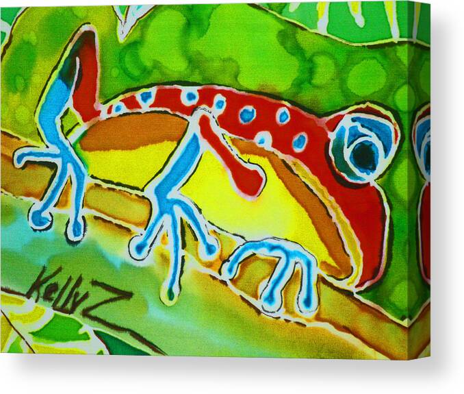 Frog Canvas Print featuring the painting Pa Froggy by Kelly Smith