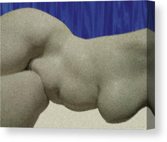 Nude Canvas Print featuring the digital art Partial Nude at Rest by Vincent Green