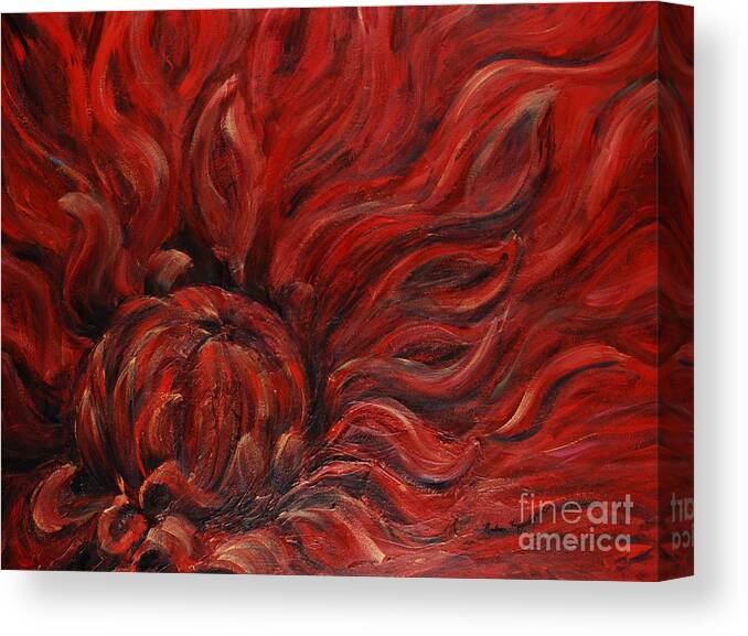 Flower Canvas Print featuring the painting Passion IV by Nadine Rippelmeyer