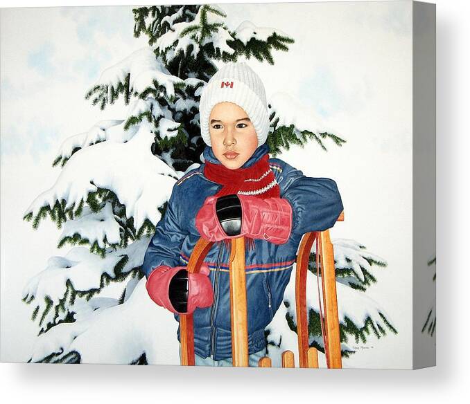 Portrait Canvas Print featuring the painting Paul and his Sleigh by Conrad Mieschke