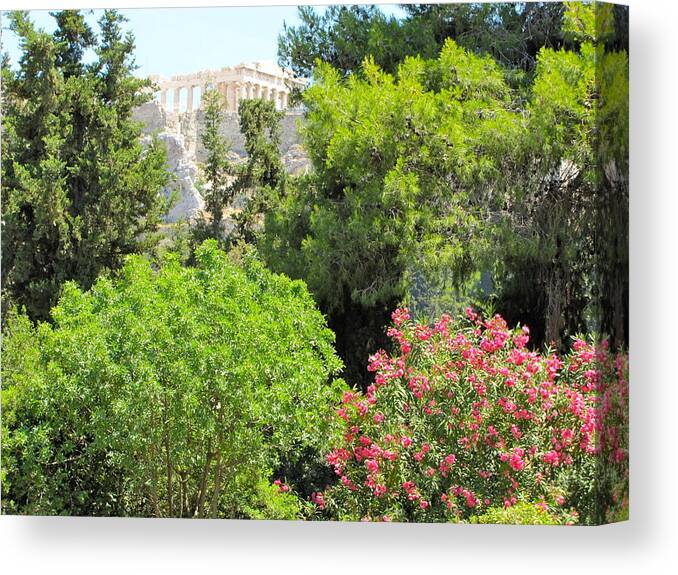 Parthenon Canvas Print featuring the photograph Peek of the Parthenon by David Bader