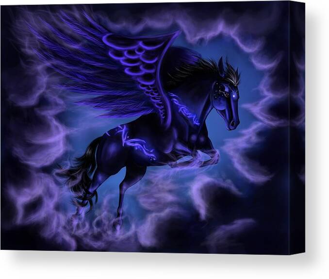 Pegasus Canvas Print featuring the digital art Pegasus by Super Lovely