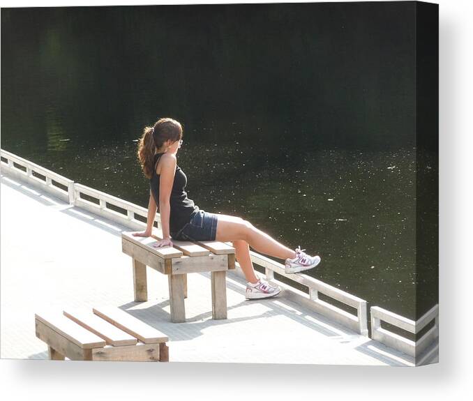 Pretty Girl Canvas Print featuring the photograph Pensive by Ruth Kamenev