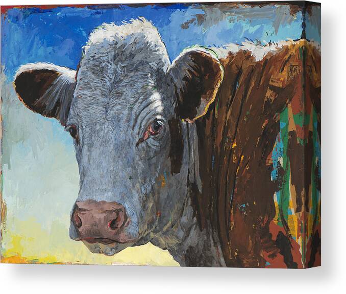 Cow Canvas Print featuring the painting People Like Cows #17 by David Palmer