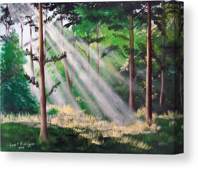 Forest Canvas Print featuring the painting Phosphorescent Forest by Luis F Rodriguez