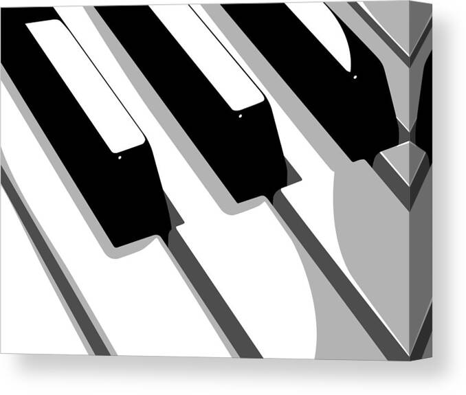 Piano Canvas Print featuring the digital art Piano Keyboard by Michael Tompsett