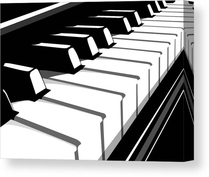 Piano Canvas Print featuring the digital art Piano Keyboard no2 by Michael Tompsett