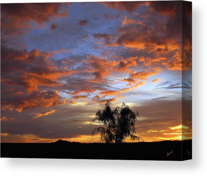 Sunset Canvas Print featuring the photograph Picacho Peak Sunset II by Kurt Van Wagner