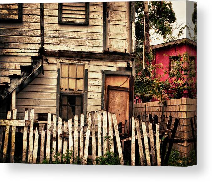Wooden House Canvas Print featuring the photograph Picket Fence by Jessica Levant