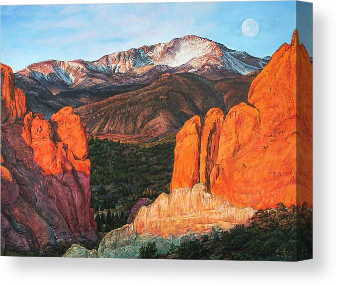 Pikes Canvas Print featuring the painting Pikes Peak by Aaron Spong